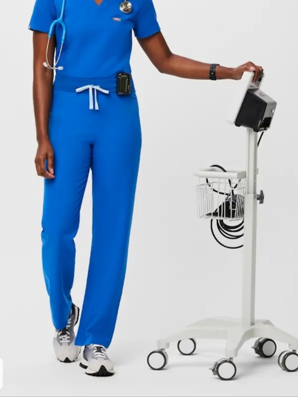 Figs Livingston High- Rise Straight Leg Scrub Pants - Royal Blue Medium/Tall
